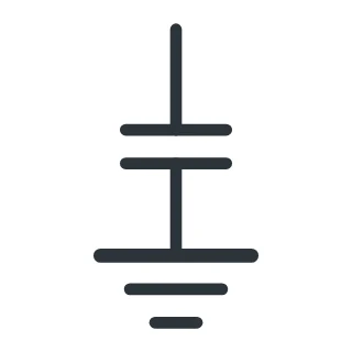 Symbool aarding op het eendraadschema
